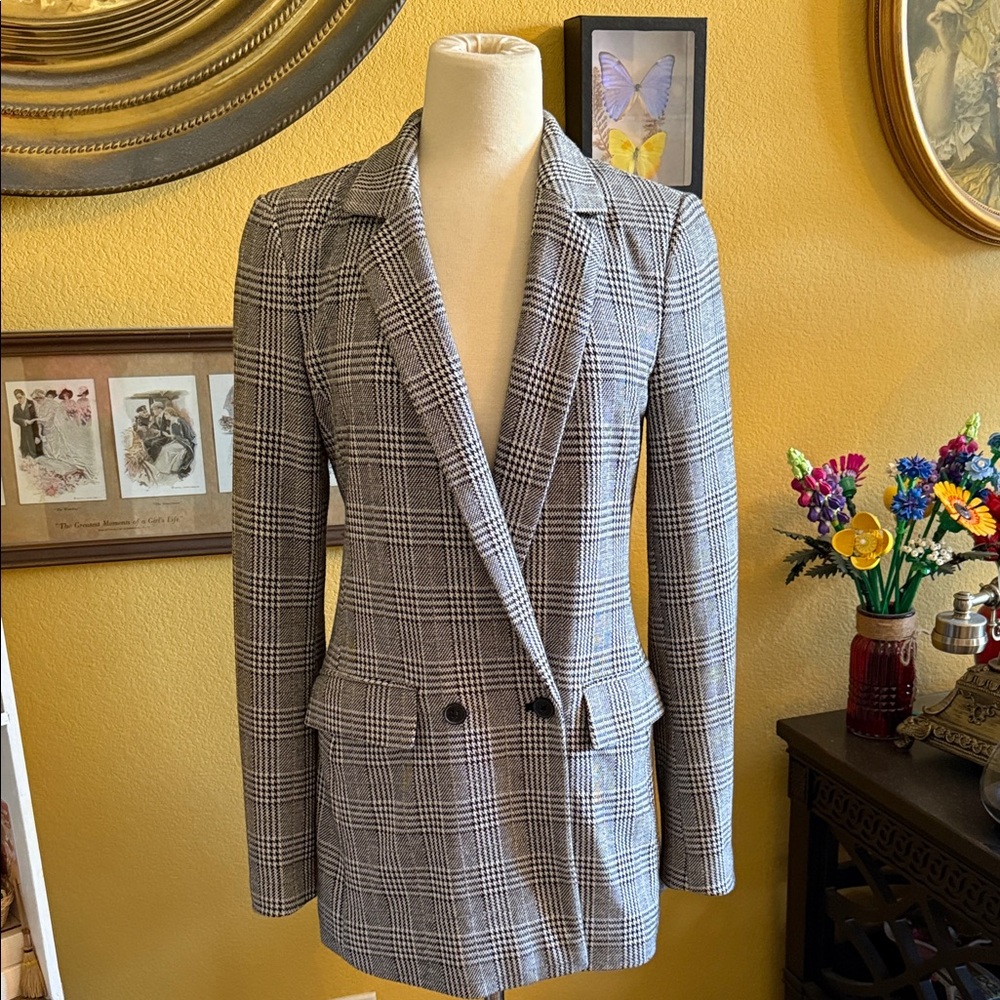 GAP Houndstooth Plaid Blazer Tall